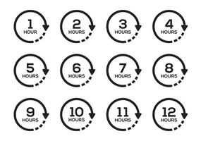 Set of timer icon flat design vector illustration.