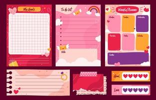 Valentine's Day Note Table Collection vector