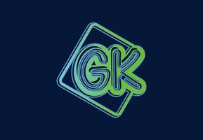 plantilla de diseño de icono y logotipo de letra gk vector