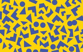 Yellow and blue colored pattern with random and messy geometric shapes. Suitable for wallpaper, prints, backdrop, fabric, and banner. vector