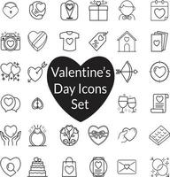 32 iconos vectoriales establecidos para el día de san valentín vector