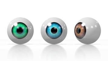 Three Colorful Eyeballs Isolated on White Background - Vision, Sight Concept video