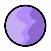 Vector illustration. A ball or earth with a purple color is a sign that there is a change in climate or weather. Flat design