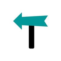 Direction sign post with arrow set vector illustration. Arrows for direction vector icon. Turquoise color.