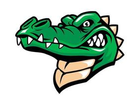 angry crocodille head mascot logo vector