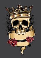 king of skull in vintage style vector