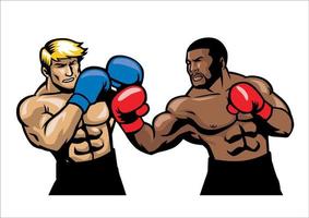 hand drawing of boxing fighting vector