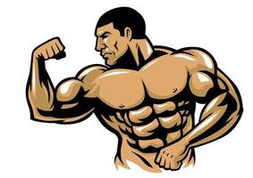 muscle bodybuilder posing vector