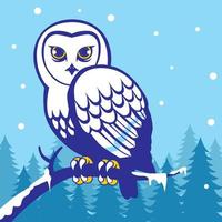 owl in the winter season vector