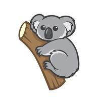 lindo koala en un árbol vector