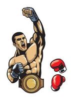 fighter champion with replaceable hands vector