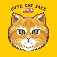 cute cat head vector