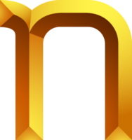 Alphabet gold colour style png