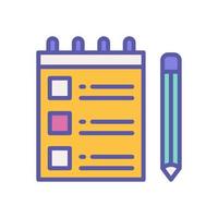 icono de cuaderno para su sitio web, móvil, presentación y diseño de logotipo. vector