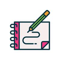 icono de cuaderno de bocetos para su sitio web, móvil, presentación y diseño de logotipo. vector