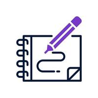 icono de cuaderno de bocetos para su sitio web, móvil, presentación y diseño de logotipo. vector