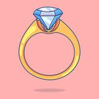 lindo anillo de diamantes de boda, perfecto para pegatinas y decoración vector