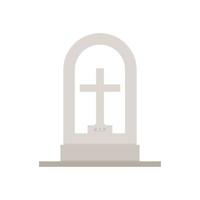 gravestone flat design illustration isolated on white background. tombstone icon for cemetery and graveyard illustration vector
