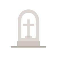 Ilustración de diseño plano de lápida aislado sobre fondo blanco. icono de lápida para ilustración de cementerio y cementerio vector