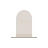 gravestone flat design illustration isolated on white background. tombstone icon for cemetery and graveyard illustration vector
