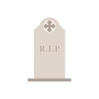 gravestone flat design illustration isolated on white background. tombstone icon for cemetery and graveyard illustration vector