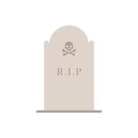 gravestone flat design illustration isolated on white background. tombstone icon for cemetery and graveyard illustration vector