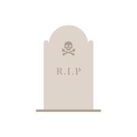 Ilustración de diseño plano de lápida aislado sobre fondo blanco. icono de lápida para ilustración de cementerio y cementerio vector