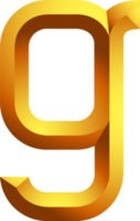 Alphabet gold colour style png