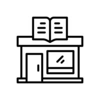 icono de la tienda de libros para su sitio web, móvil, presentación y diseño de logotipo. vector