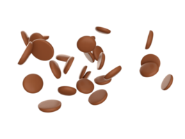 Chocolate chips Falling 3d illustration png