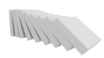 hojas de espuma de poliestireno apiladas efecto dominó - ilustración 3d png