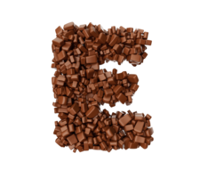 lettre e faite de morceaux de chocolat morceaux de chocolat lettre de l'alphabet e png