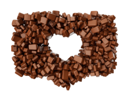 comme bouton en forme de coeur fait de pépites de chocolat morceaux de chocolat signe d'amour png