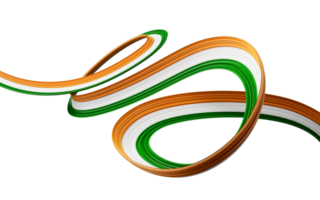 Indian flag Ribbon wavy abstract 3d illustration png