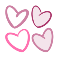 corações rosa digitais png