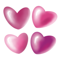 Pink hearts digital clipart png