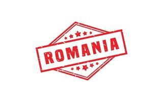goma de sello de rumania con estilo grunge sobre fondo blanco vector