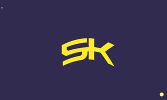 alfabeto letras iniciales monograma logo sk, ks, s y k vector