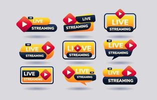 Badge for Live Stream Set vector