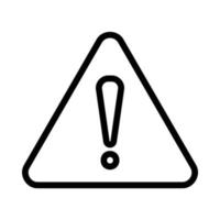 Caution, attention or danger warning icon with triangle and exclamation mark vector