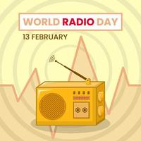 simple design templete for world radio day. minimal, 3d and flat concept. used for icon, symbol, sign or greeting card vector