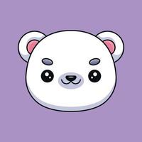 cute polar bear head cartoon mascot doodle art hand drawn outline concept vector kawaii icon illustration