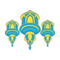 Arabic lantern vector in cartoon ramadan