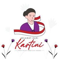 plantilla de diseño de banner del día de kartini vector