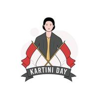 plantilla de diseño de banner del día de kartini vector