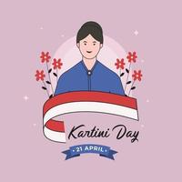 plantilla de diseño de banner del día de kartini vector