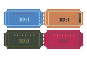 Vector illustration of ticket icon in flat style. Ticket isolated on a white background.