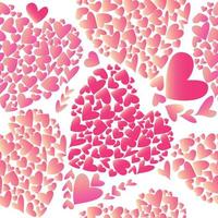 Seamless pattern of hearts. A set of beautiful hearts. Vector illustration on a white background.