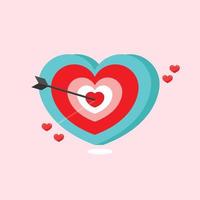 Target love and arrow for Happy Valentine's Day. vector