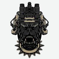 War Dog Military Style Vector Illustration